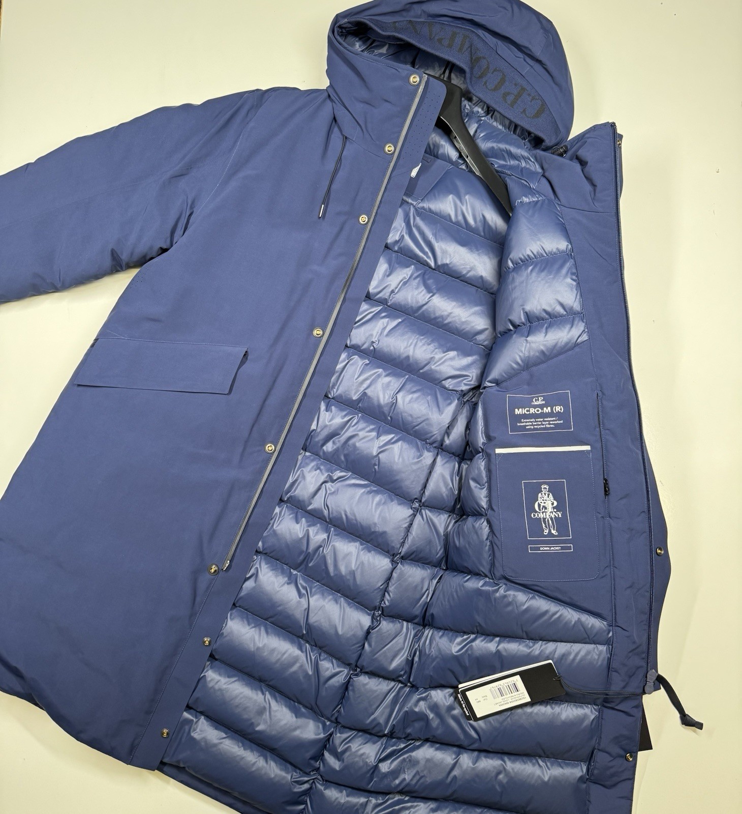 CP Company 255A Micro M Long hooded jacket - Blue-  Eu 46 / small  / 23” P2P image 6