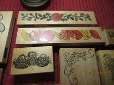 MIXED LOT OF 20 WOOD RUBBER STAMPS MIX OF NEW AND USED