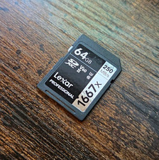 Lexar Professional SDXC UHS-II 64GB Class 10 High Speed Card 1667x 250MB/s