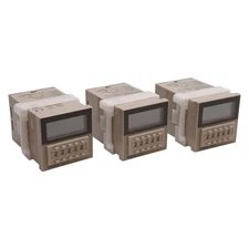 Lot of 3 Omron H3CA-A Solid-State Digital Timer, 0.1s- 9990hr 240VAC/DC 1/16 DIN