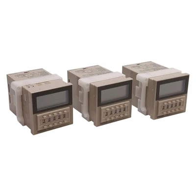 Lot of 3 Omron H3CA-A Solid-State Digital Timer, 0.1s- 9990hr 240VAC/DC 1/16 DIN - Image 1 of 4