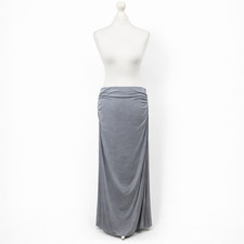 Urban Outfitters Grey Ruched Maxi Skirt XL High Waisted Bodycon Stretch BNWT