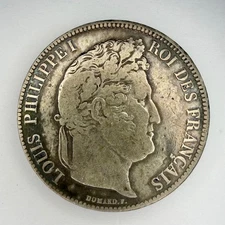 France 5 Francs 1838 K Bordeaux Louis Philippe I Silver Coin KM 749.7