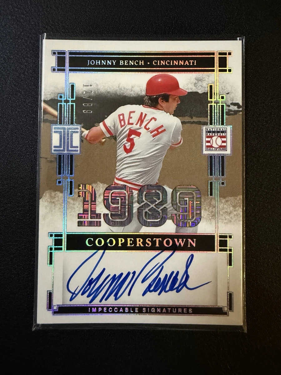 Panini Johnny Bench Autographed Baseball Sports Trading Cards
