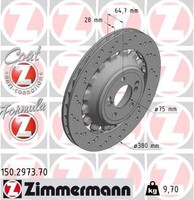 Zimmermann Bremsscheibe BelüFtet Hinten Links Passend FüR BMW 2 Coupe F22 F87