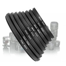 8 PCS Metal Step Up Rings Universal Lens Filter Adapter Set