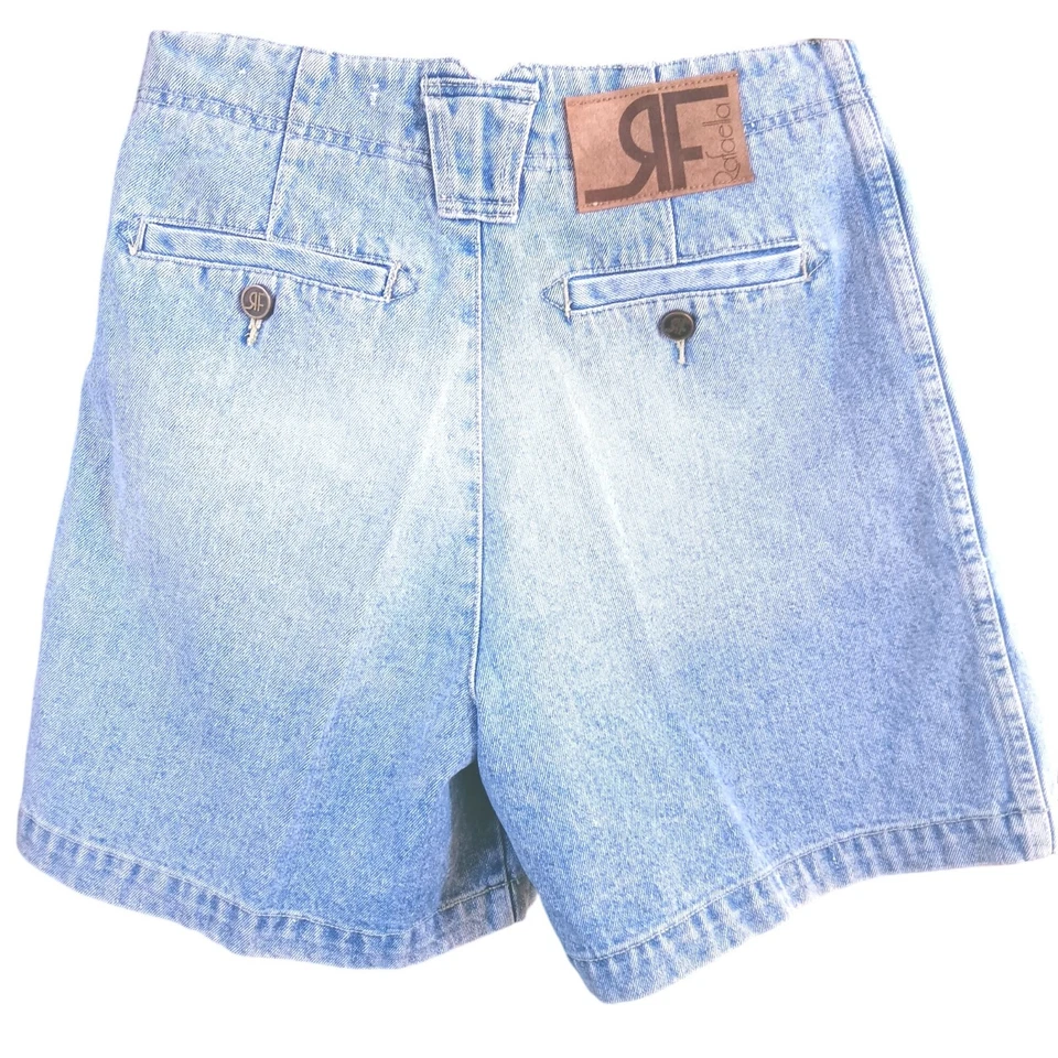 Vintage Women's Shorts 10 28" Rafella High-Waisted Denim Cotton Macau 90's Mom - Image 3 of 4