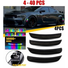4-40x For 2015-2022 Dodge Charger Dynamic Multiple Color LED Side Marker Light A