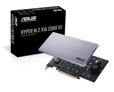 ASUS Hyper M.2 X16 PCIe 3.0 X4 Expansion Card NVMe (PCIe 3.0) 