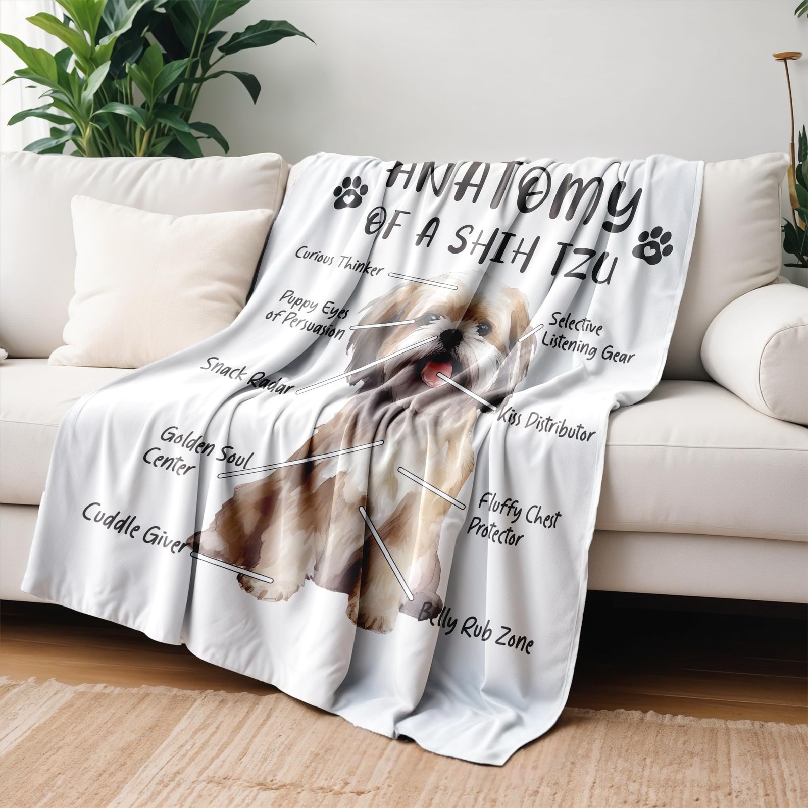 Shih Tzu Blanket, Wiener Dog Blankets, Shih Tzu Gifts for Girls Women, Gift f...