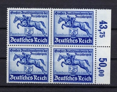 Deutschland 1940 postfrisch Mi 746 Sc B172 Blue Ribbon Race, Hamburg .Reiter ... - Bild 1 von 2