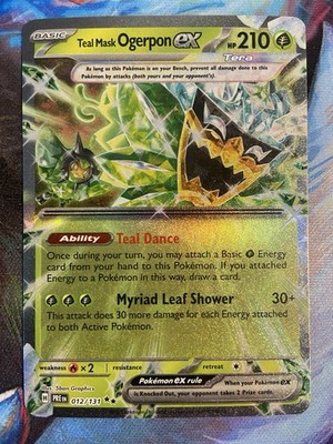 Pokémon Teal Mask Ogerpon ex 012/131 Double Rare Holo Prismatic Evolutions 