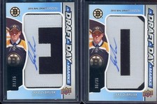 Lot of (2) 2017-18 Hockey Draft Day Marks Jake DeBrusk Letter Patch AUTO /35