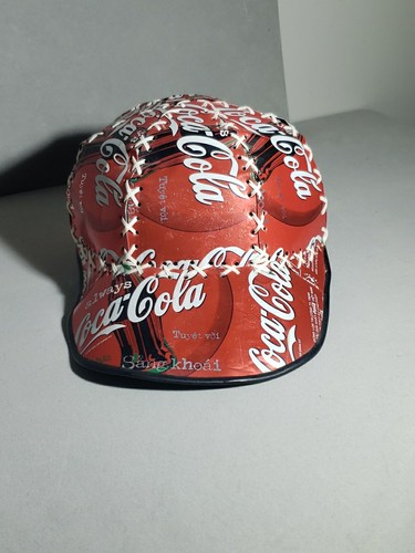 Coca-Cola Coke Can 7 Panel Stitched Aluminum Can Hat Adjustable.  
