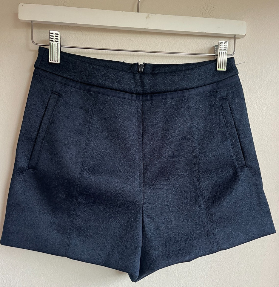 Seed Heritage Textured Jacquard Tailored Shorts Navy Women's Size 6 Pockets