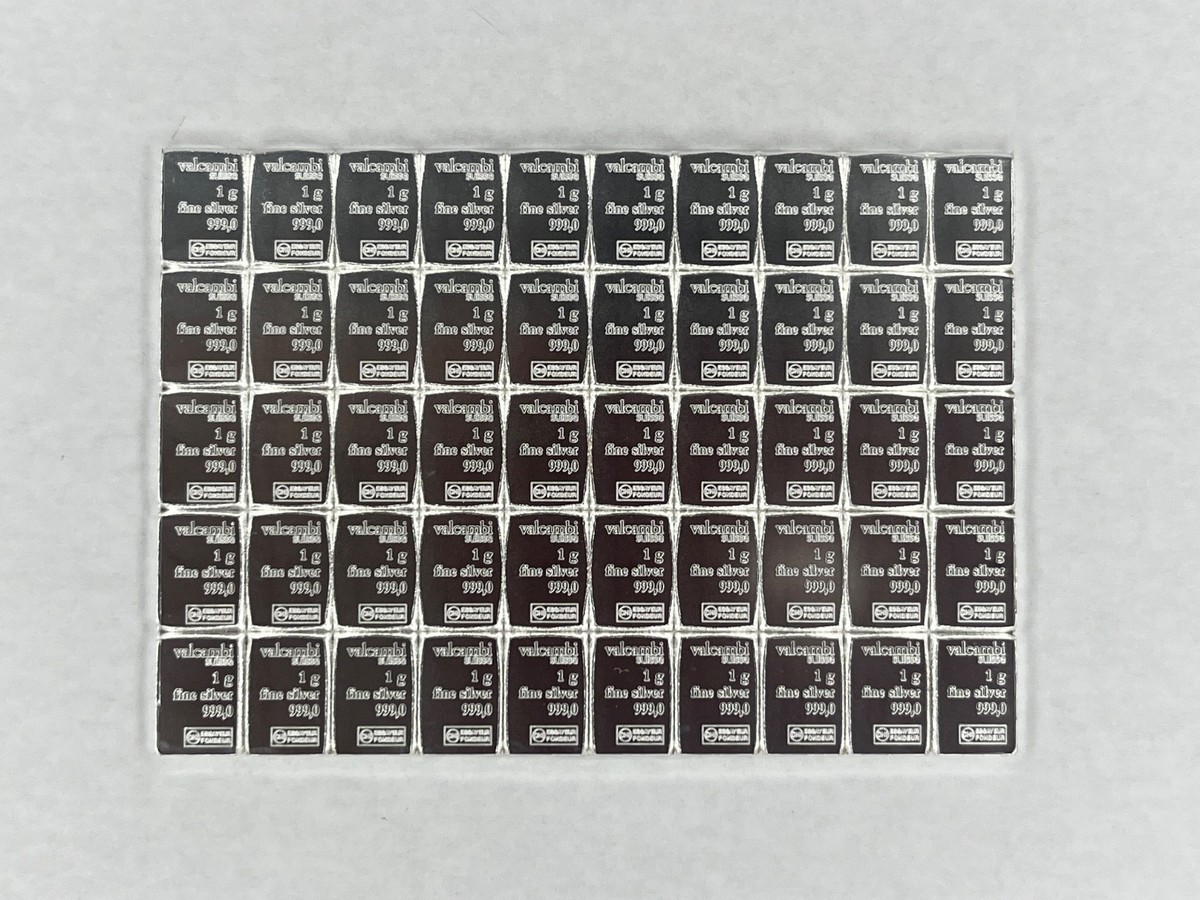 50 x 1-Gram SILVER 999 PURE Valcambi Combibar Swiss Bullion | eBay