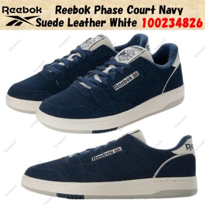Reebok Phase Court Navy Suede Leather White 100234826 Men's Size