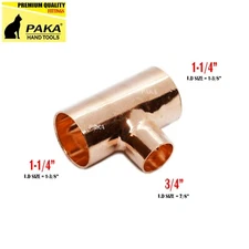 1PC- 1-1/4" x 1-1/4" x 3/4" COPPER REDUCING TEE C x C x C
