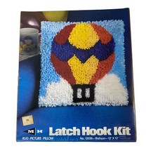 Vintage 1982 MH Yarns Inc Latch Hook Kit No 12036 Ballon 12  x12  