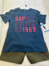 GAP Boy's 2-Piece Short Sleeve T-Shirt  Shorts Outfit Set SZ 10/12 NWT