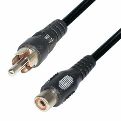 1,5 m Audio Kabel Cinch Verlängerungskabel Verlängerung Stecker - Buchse schwarz