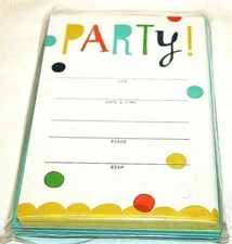 American Greetings "Party" Invitations w/ Envelopes  20 Ct 