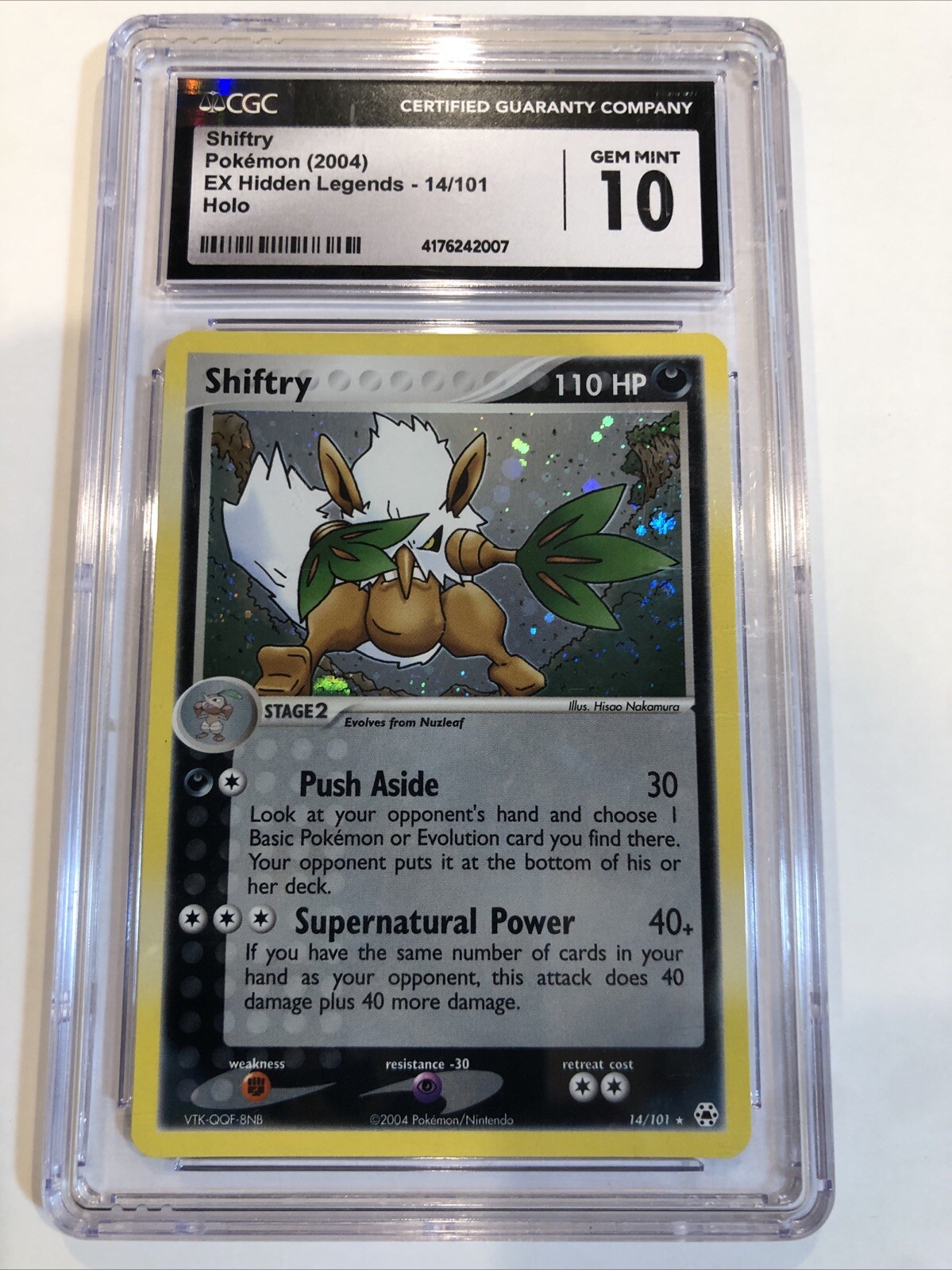 CGC 10 Shiftry Holo 14/101 EX Hidden Legends 2004 Pokemon Card