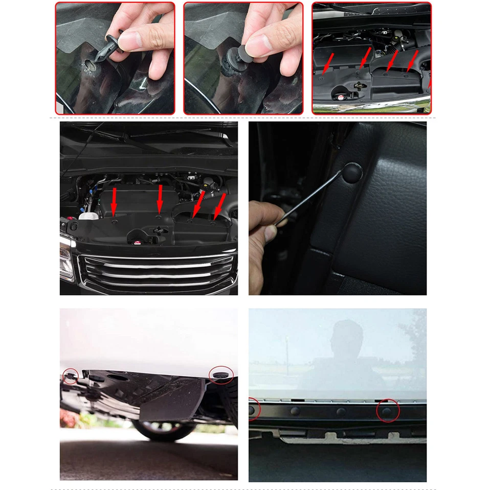 100 piezas 52161-02020 para Toyota/Lexus remaches de empuje parachoques arco de rueda clips de moldeo Foto 3 de 4