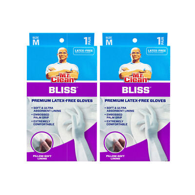 Mr. Clean Premium Latex-Free Cleaning Gloves Bliss Medium Size (Pack of 2 Pairs)