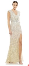 Mac Duggal 5489 Evening Formal Dress Prom Color Nude Ombre Size 4