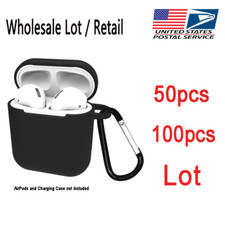50x 100X Wholesale Lot Silicone Case Keychain Cover Protective for Apple AirPods