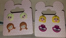 Disney Alice  Cheshire Cat  Anna  Elsa  Emoji Earrings NEW FREE SHIP