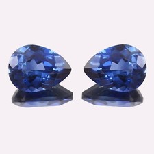 Natural Ceylon Royal Blue Sapphire Pear Cut Loose Gemstone Matched Pair 11x9 MM