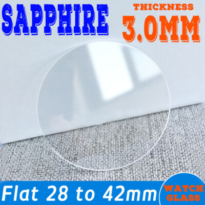 Saphirglas 3mm Flache Runde Uhr Kristall 28mm-42mm Mineralglas Linse Watch Glass