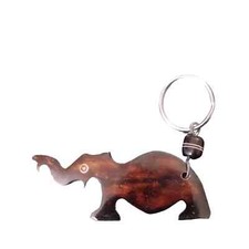 Beautiful vintage abstract brown elephant keychain