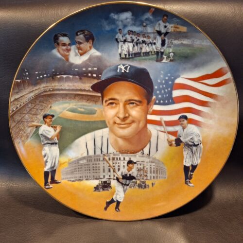 LOU GEHRIG #1363/10000 Sports Impressions Collector Plate  + Real Headstone Pic! - Photo 1/7