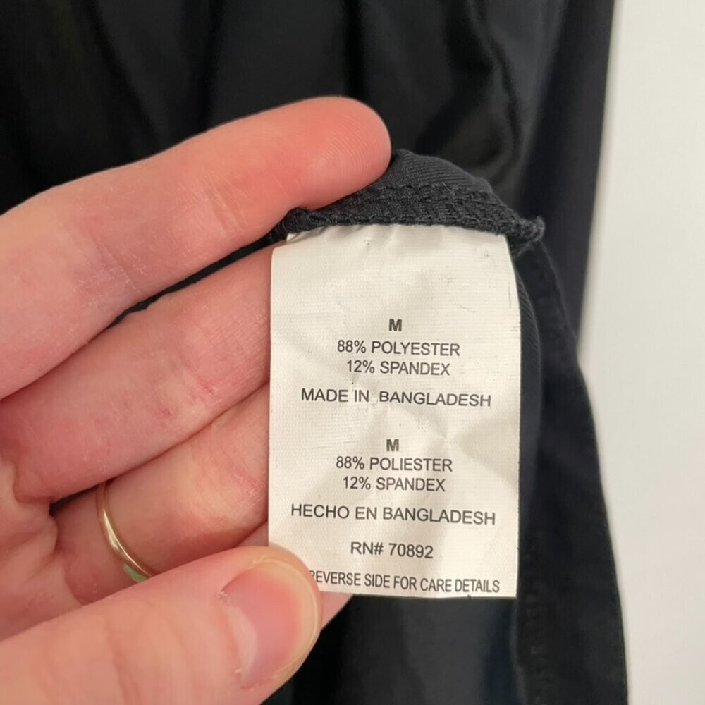 APANA Solid Black Full Zip Collared Thumbholes Ac… - image 10