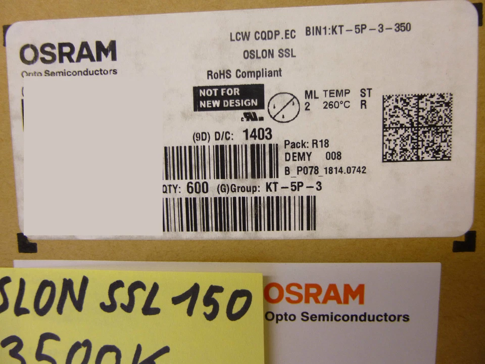 10 pieces OSRAM OSLON® SSL 150 LED 3500K CRI 82 1W HIGH POWER 3030 LCW CQDP.EC - Image 4 of 4