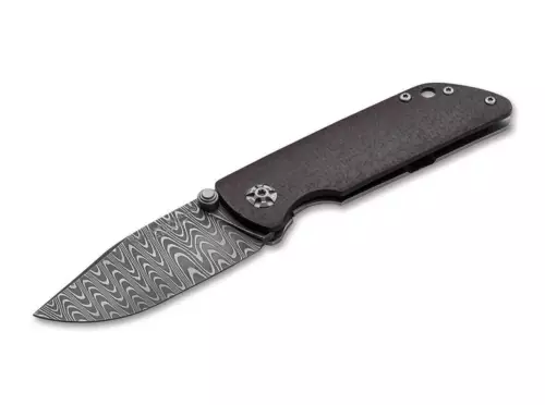 Boker Solingen M4 Sherman Damast 3.03" Damascus Blade, Micarta Pocket Knife