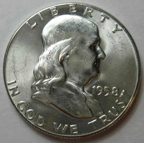 1958 Silver Ben Franklin Half Dollar -Very Choice UNC- (#717f)
