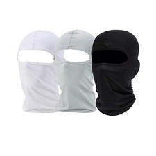 Pair of 3 Ski Masks Black, White, Grey - Motorcycle Full Face Mask Men Women