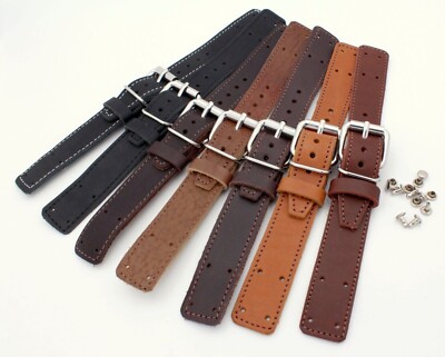 22mm Pilot Aviator WW Retro Chronograph Hanhart Lemania Heuer Omega etc Band 2SN