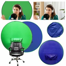 2 in 1 Round Green Blue Backdrop Photography Background Screen for Video Studio