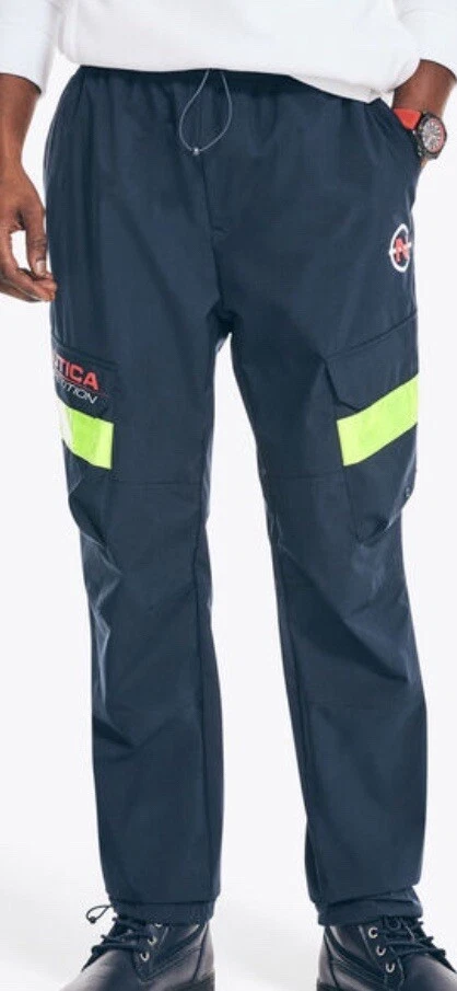 Men's XL - Nautica Competition Sustainably Wind Water Resistant Cargo Pants Navy