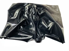 Black latex boxer codpiece hidden two sheath 0.4mm custom-made