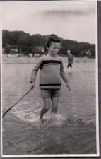 OLD RPPC BOYS SWIM FASHION JAMES ADAMS SEAVIEW ISLE WIGHT ENGLAND PHOTO POSTCARD