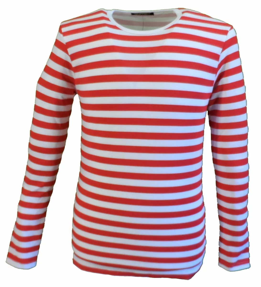 red and white long sleeve shirt