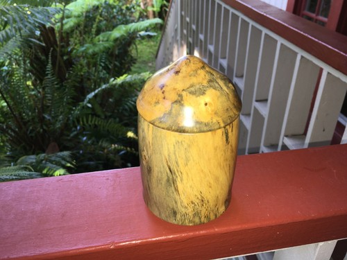 Hawaiian Pomelo Wood Container w/Lid~Local Artist~Gallery & Collector Quality-KT - Picture 5 of 10