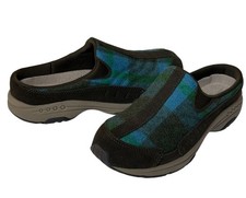 Easy Spirit Traveltime Womens 6.5 Plaid Slip On Comfort Mule Clog Shoes