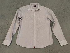 Untuckit Shirt Mens Large Tall Slim Maroon Plaid Wrinkle Free Long Sleeve Button